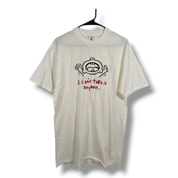 Vintage Graphic T-Shirt Funny I Cant Take It Anymore Delta 100% Cotton Large - Picture 1 of 8